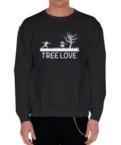 Black Sweatshirt Vintage Tree Love Disc Golf Shirt