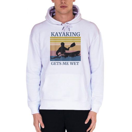 White Hoodie Halloween Kayaking Gets Me Wet Shirt