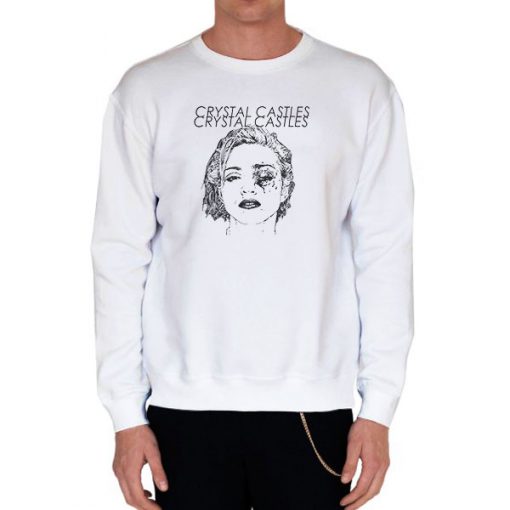 White Sweatshirt Madonna Antidazzle Crystal Castles Shirt