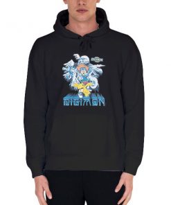 Black Hoodie 90s Vintage Digimon Shirt