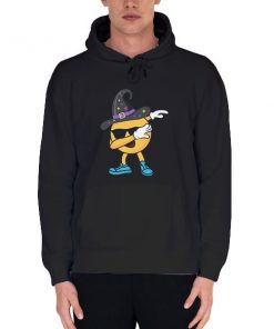 Black Hoodie Dabbing Emoji Witch Hat Sunglasses Shirt