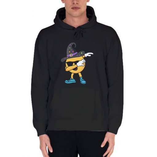 Black Hoodie Dabbing Emoji Witch Hat Sunglasses Shirt