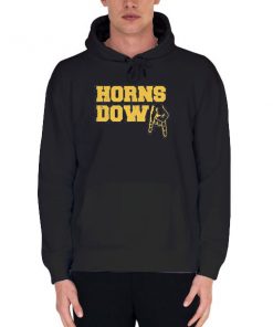 Black Hoodie Funny Horns Down Wvu Shirt