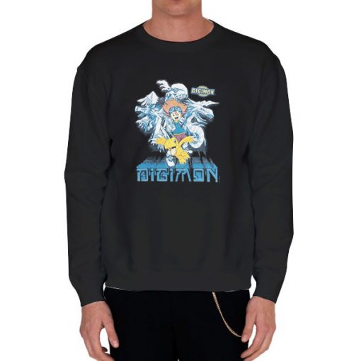 Black Sweatshirt 90s Vintage Digimon Shirt