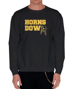 Black Sweatshirt Funny Horns Down Wvu Shirt