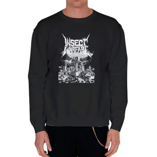 Black Sweatshirt Grindcore Insect Warfare Shirt