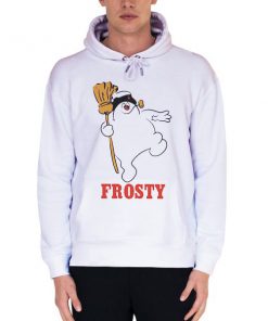 White Hoodie Funny Frosty the Snowman Shirt