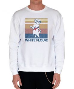 White Sweatshirt Chef Cat White Flour T Shirt