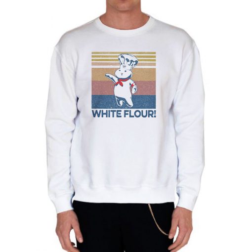 White Sweatshirt Chef Cat White Flour T Shirt