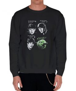 Black Sweatshirt Star Wars Beatles Yoda Shirt