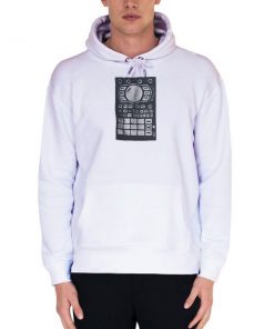 White Hoodie Woodblock Relief Print Roland Sp 404 Shirt