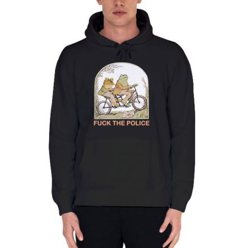 Black Hoodie Frog and Toad Fuck the Police T Shirt