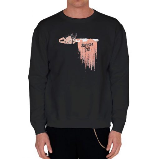 Black Sweatshirt Senses Fail Merch Chainsaw T Shirt
