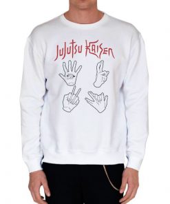 White Sweatshirt Hand Signs Jujutsu Kaisen T Shirt