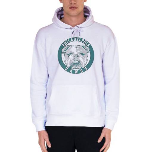 White Hoodie Funny Dogs Philly Dawgs