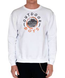 White Sweatshirt Outdoor Boys Merch Logo