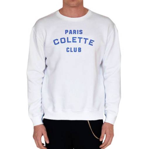 White Sweatshirt Paris Colette Club Logo