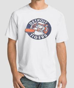 White T Shirt Vintage 90s Detroit Tigers