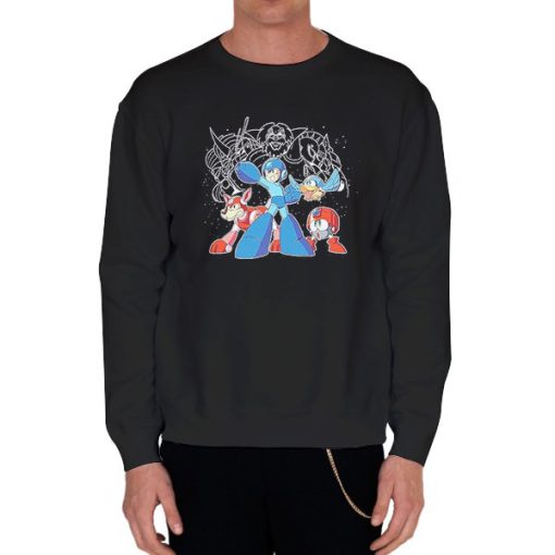 Black Sweatshirt Graphic Merch Mega Man