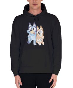 Black Hoodie Cute Characters Bluey for Adults