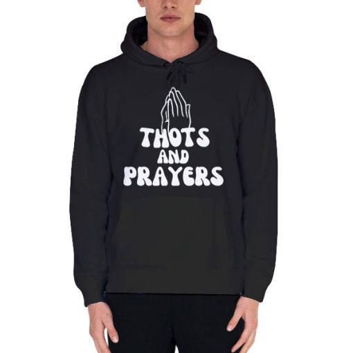 Black Hoodie Hands Logo Thots and Prayers