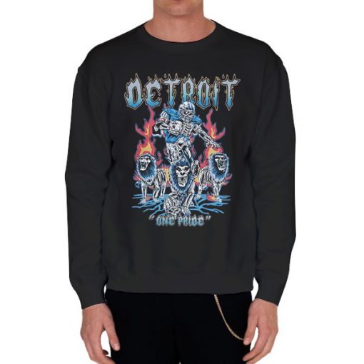 Black Sweatshirt Design Skeleton detroit.pride