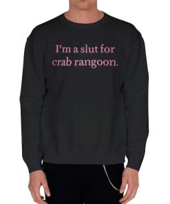 Black Sweatshirt Letter Logo Crab Rangoon