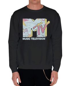 Black Sweatshirt Mtv Print Logo From the 80s