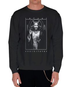Black Sweatshirt Parody Infant Anihilator Jesus