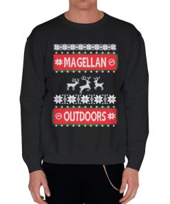 Black Sweatshirt Vintage Deer Magellan Christmas