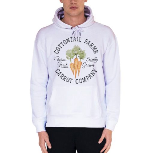White Hoodie Cottontail Farms Carrot Company