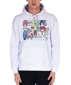 White Hoodie Funny Colours Alphabet Lore
