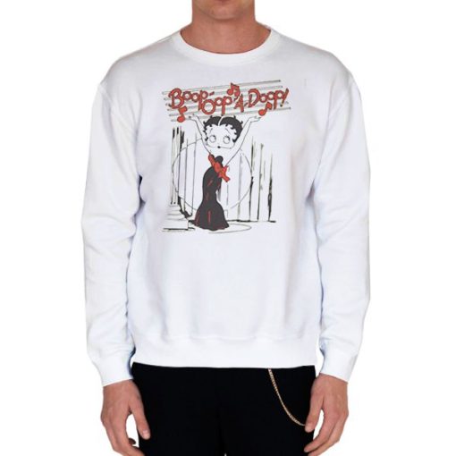 White Sweatshirt Boop Oop a Doopy Betty Boop Outline
