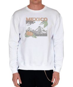 White Sweatshirt Classic Potrait Vintage Mexico