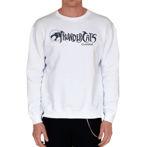White Sweatshirt Classic Thundercats Font Simple