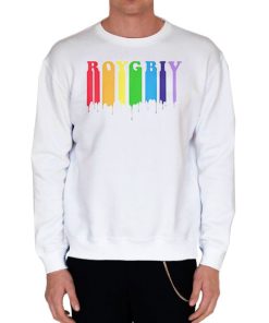 White Sweatshirt Drippy Rainbow Roygbiv Clothing