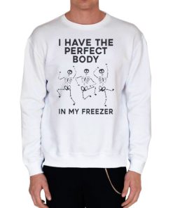 White Sweatshirt Parody Body in a Freezer