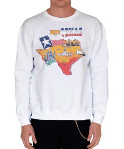 White Sweatshirt State Flag Map Texas