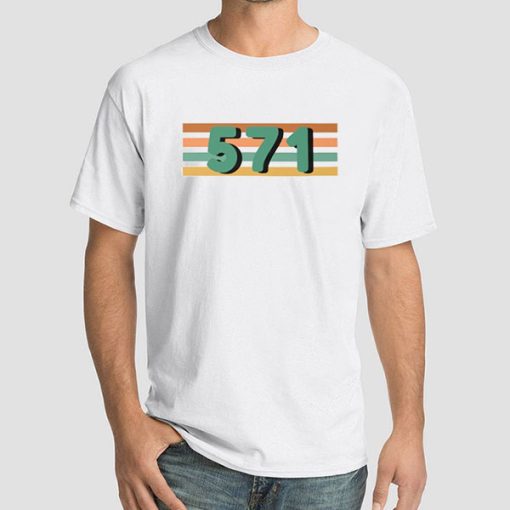 Funny Line Colours 571 Area Code California Shirt